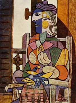 Femme Assise devant la fenetre Marie Thérèse 1937 cubiste Pablo Picasso Peinture à l'huile